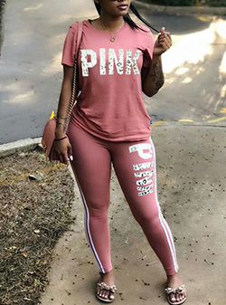 WMNS 2 Piece Set - Slacks and T-Shirt Top / Loose Fitting